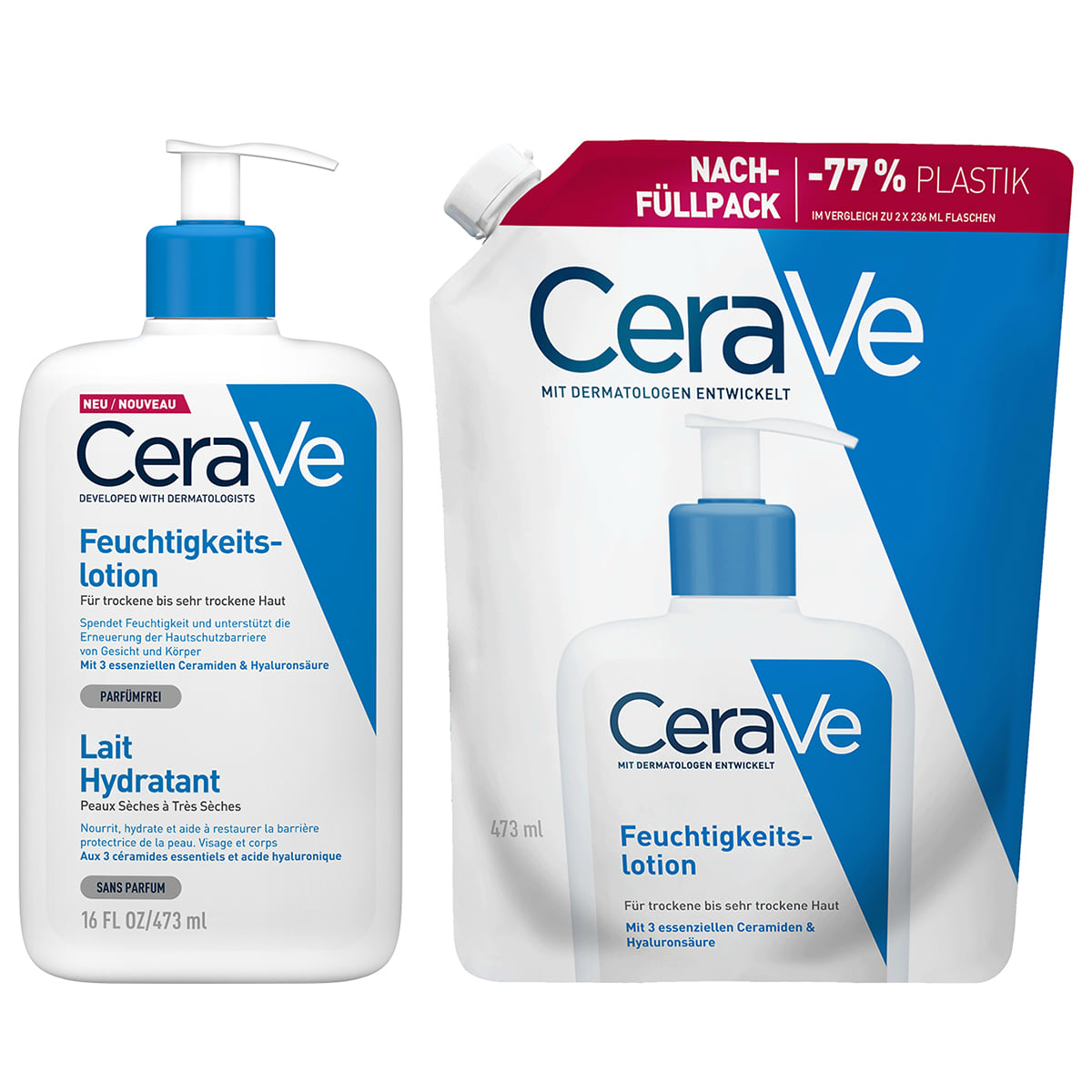 Feuchtigkeitslotion für trockene Haut Refill-Duo