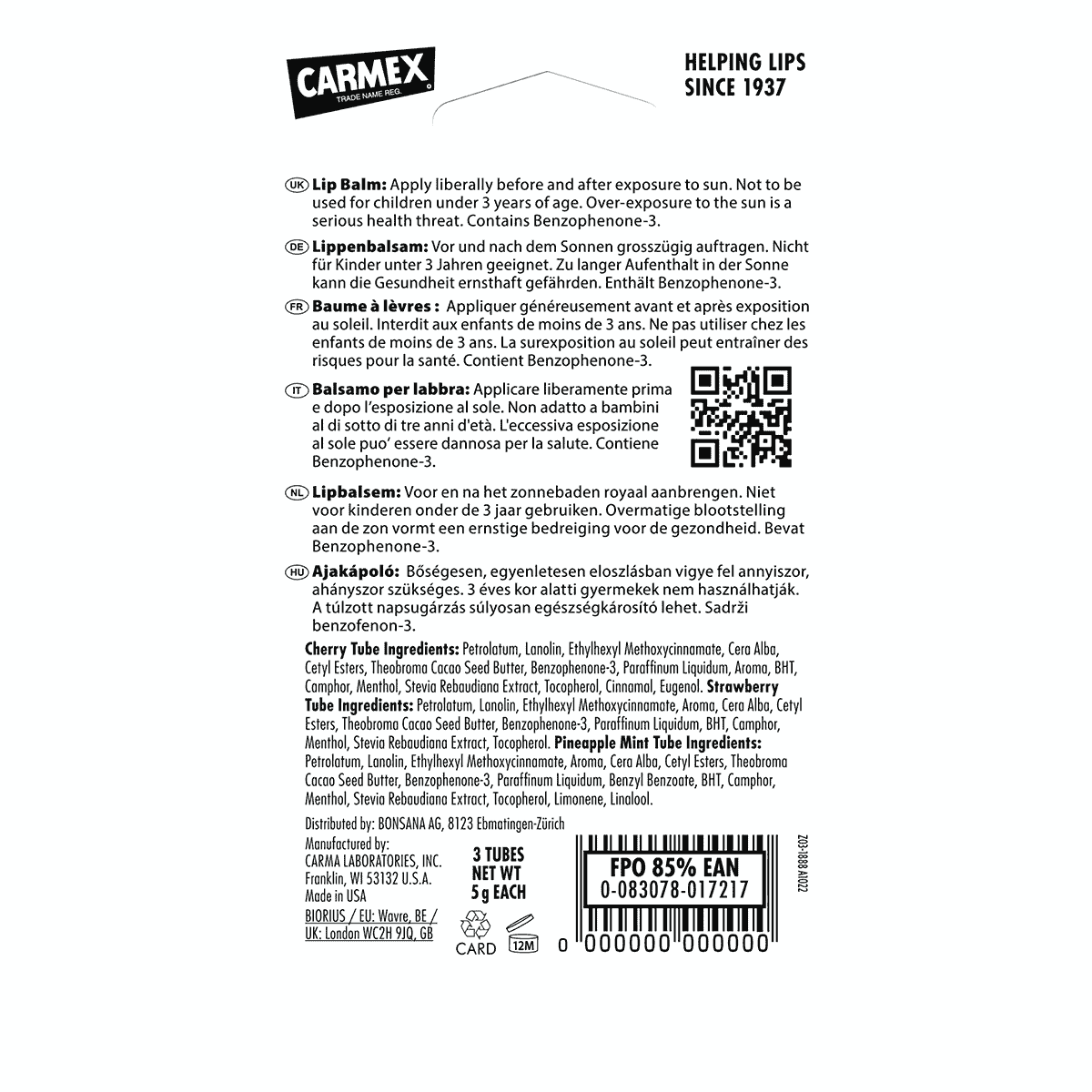 Tube Minis SPF15 - 3 pcs.