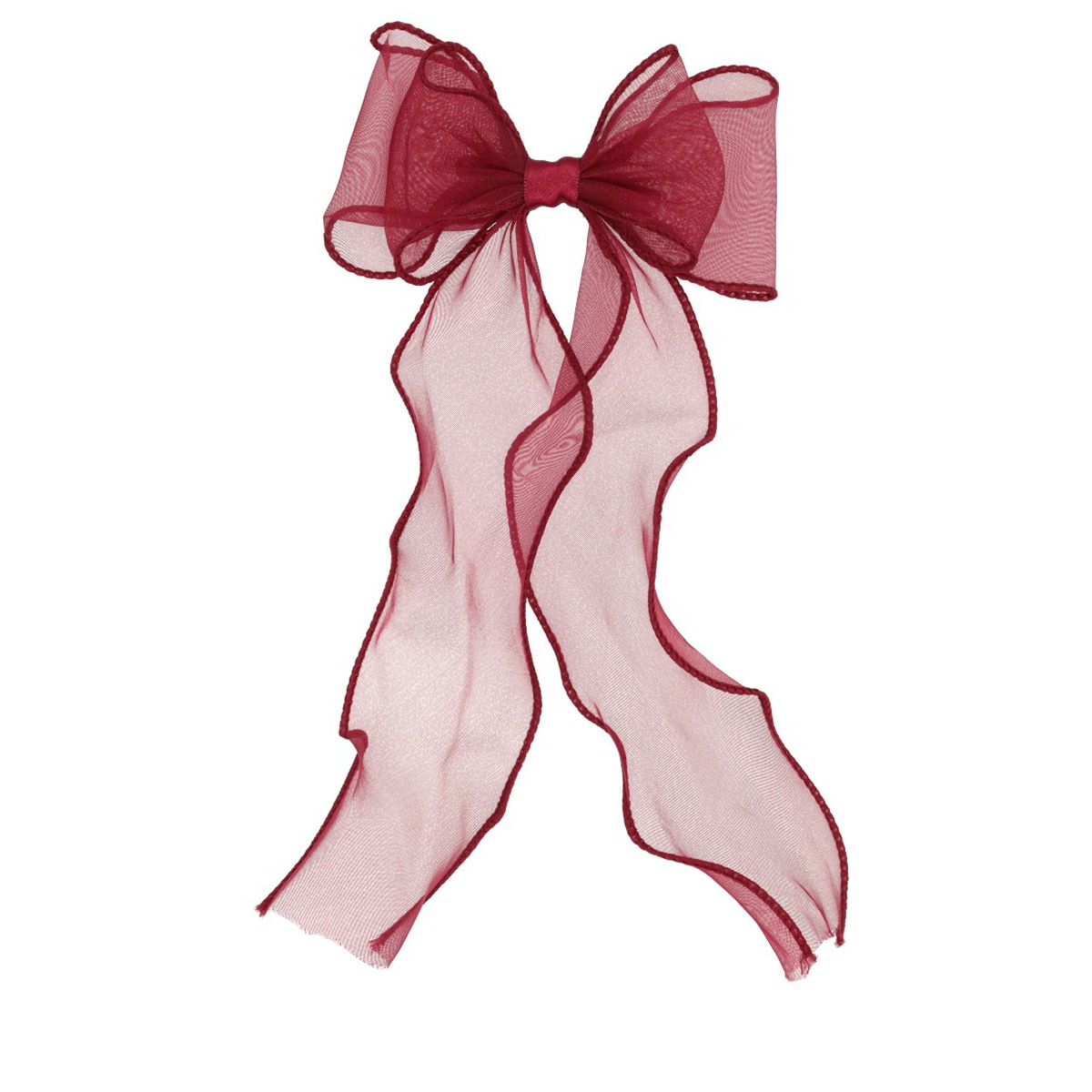 Bow On Hair Clip - Burgundy