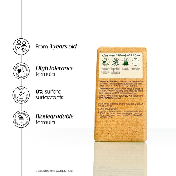 Ultra-Mild Organic Solid Shampoo for the Family (Ages 3+)