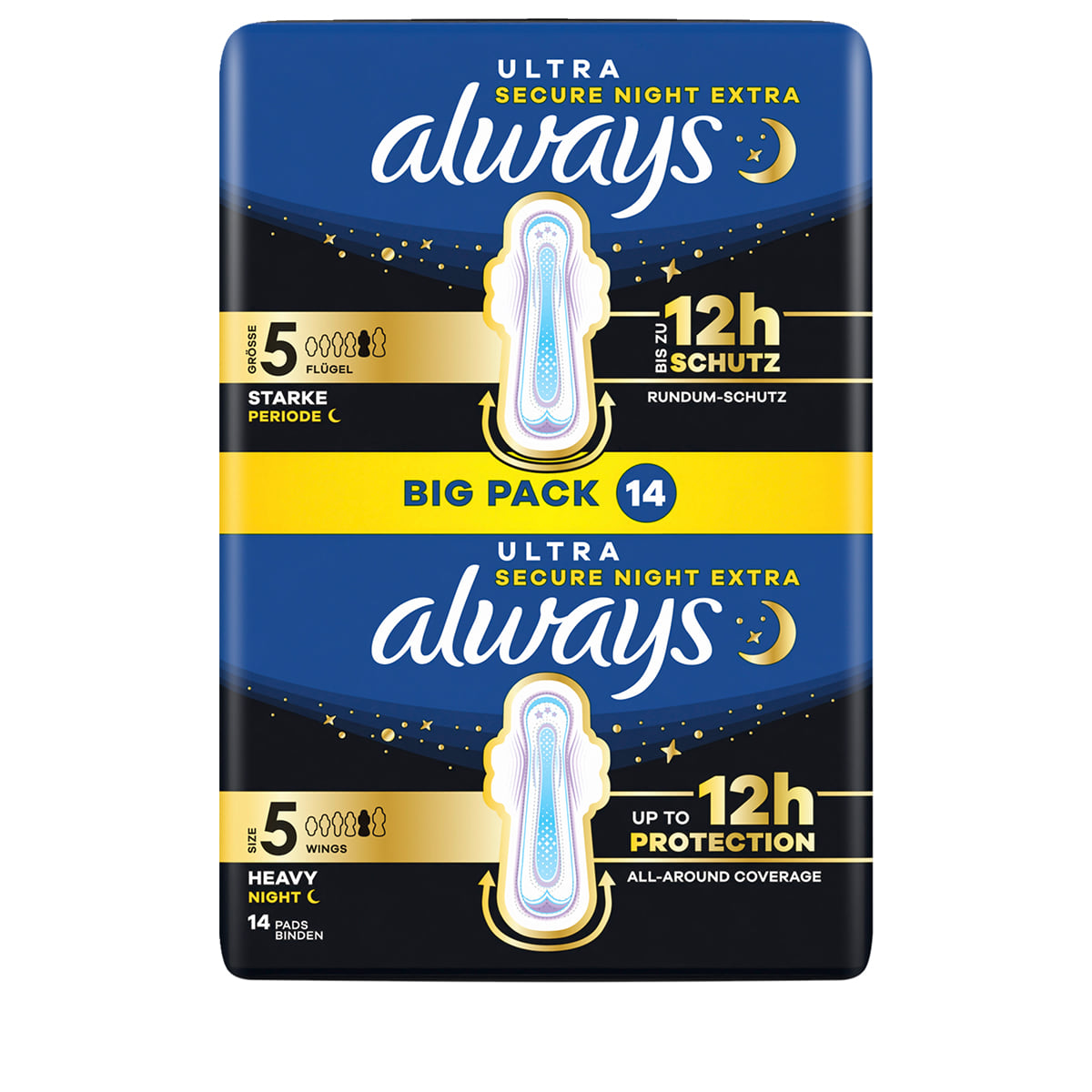 Sanitary Pad Secure Night Extra With Wings Big Pack - 14 pcs.