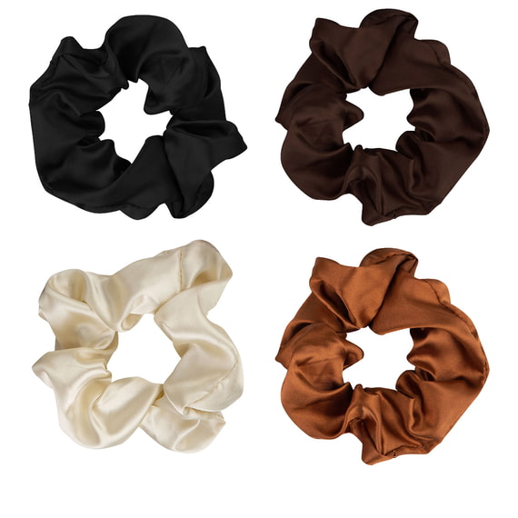 Nude Satin Scrunchies