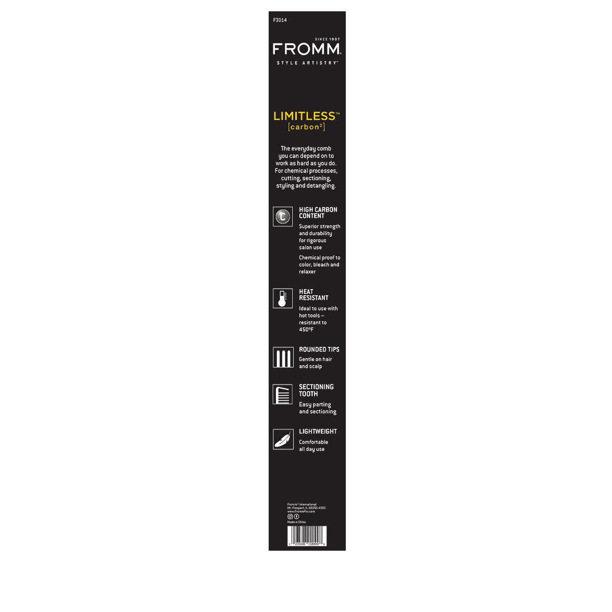 Limitless 9,25" Pettine a Coda di Topo in Carbonio