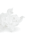 Forcina per capelli con fiori di tulle e perle, bianco, 2 pezzi