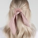 Fausse Fourrure Scrunchie avec Noeud en Satin - rose et beige