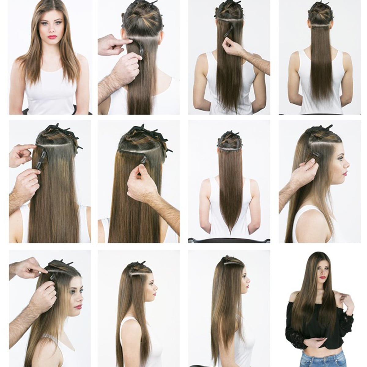 Full Head Extensions 50/55 cm - 12, Gold Blond Copper