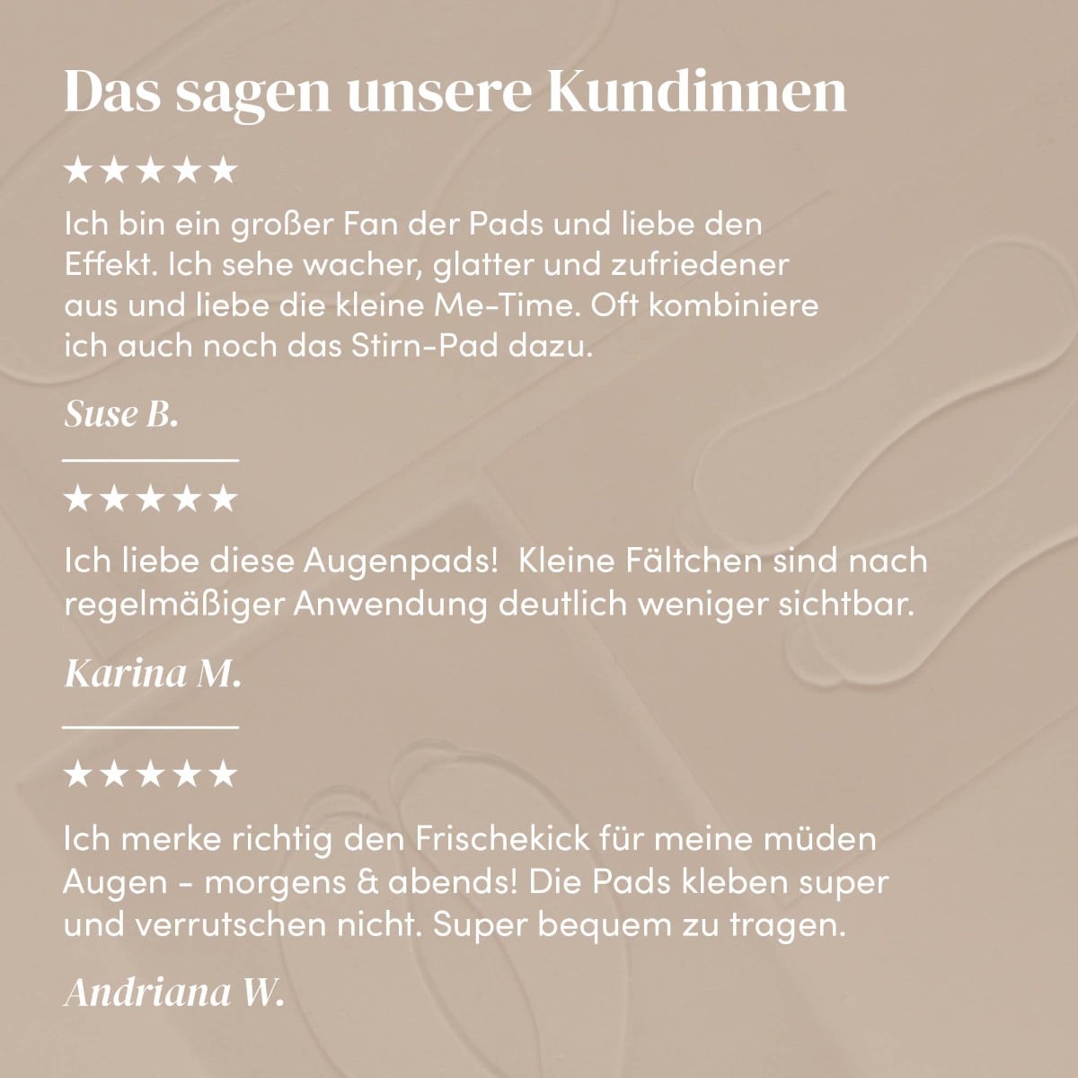 Wiederverwendbare Augen Pads mit Hyaluron