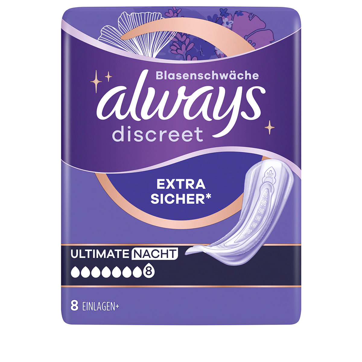 Incontinence Pads Ultimate Night - 8 Pcs.