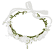 Couronne de fleurs avec nœud pour enfants, blanc