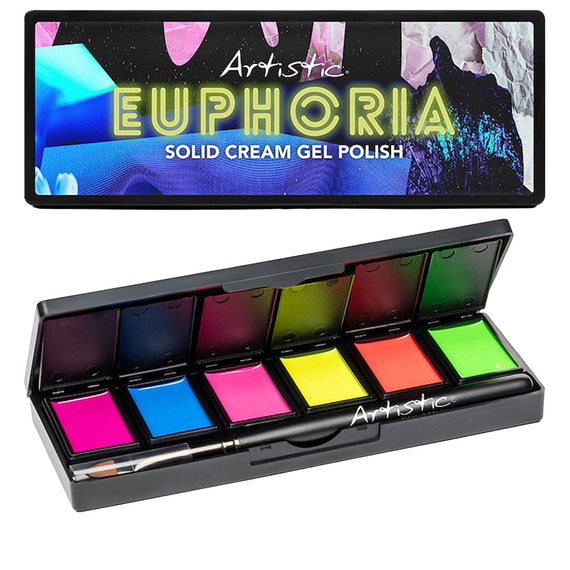 Cream Gel Palette, Euphoria Neons, Brush
