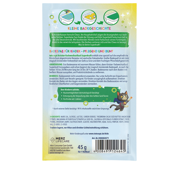 Bagno scoppiettante cambia colore per bambini Superpower