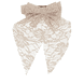 Hair Barrette With Lace Bow - Beige