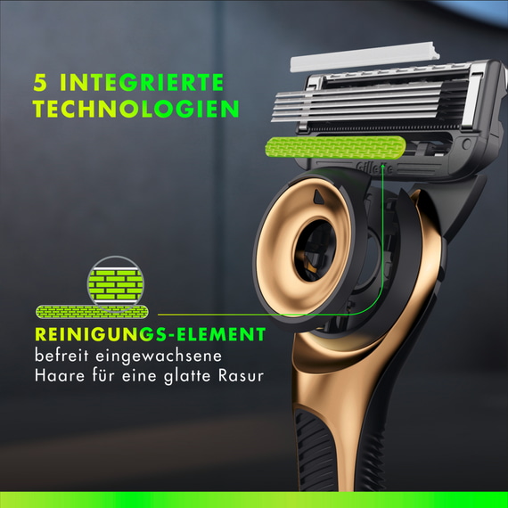 Labs Gold Rasierapparat mit 1 Klinge + Duschhänger