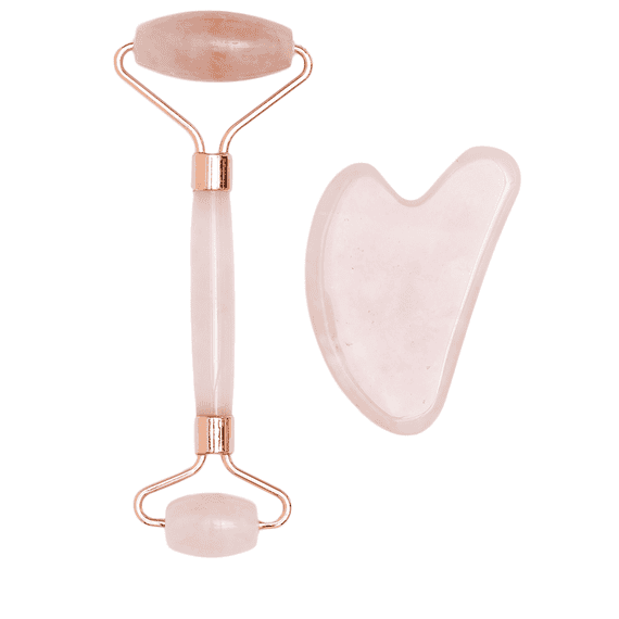 Gua Sha & Roller Set - Rose Quartz