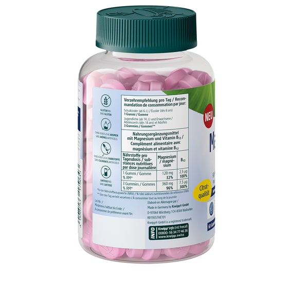 Magnesium + B12 Energie - 60 Gummies