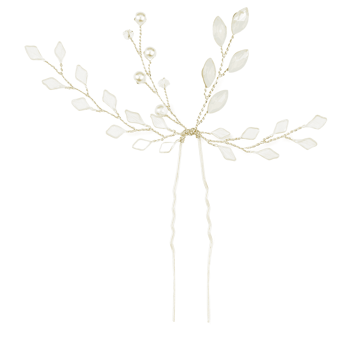 Hairpin with delicate mother-of-pearl stones, gold