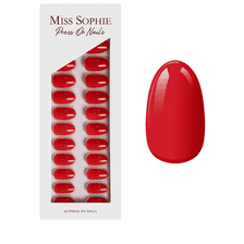 Lipstick Red Press On Nails Short Round