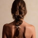 Hair Tie Bow Metal Plain Cream