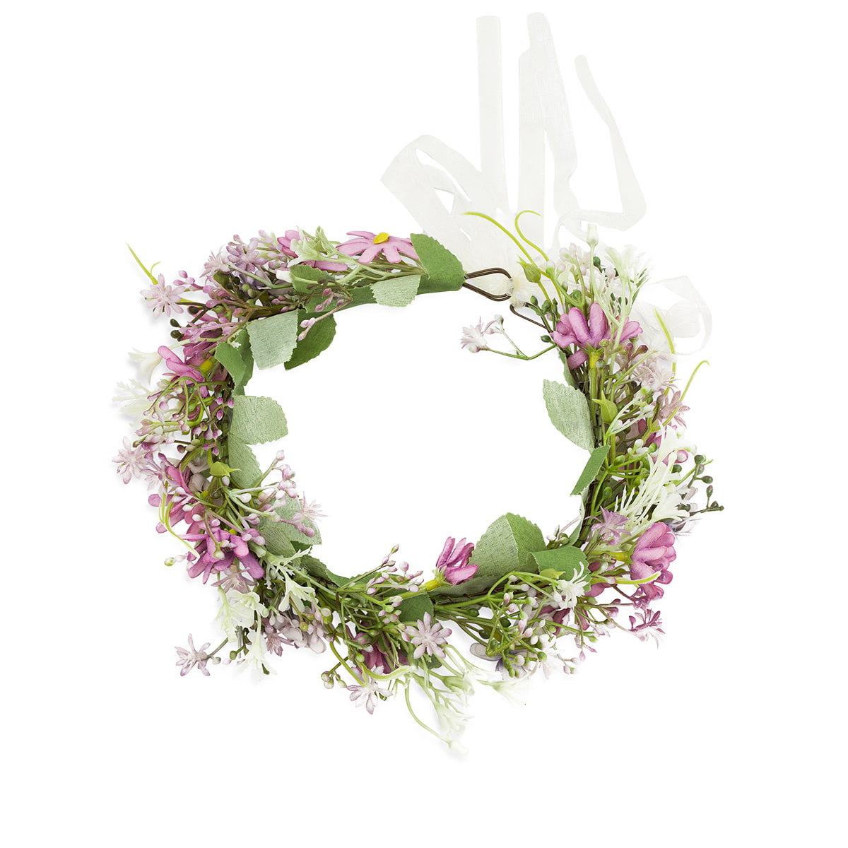 Blumenkranz zum Binden mit lila Blüten