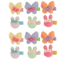 Set De 12 Clips Pour Cheveux Papillon & Lapin