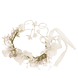 Couronne de cheveux avec des fleurs, des rubans et un clip