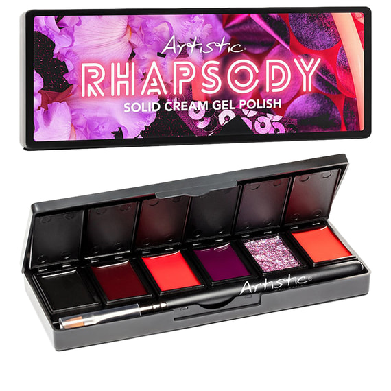 Cream Gel Palette, Rhapsody Reds, Brush