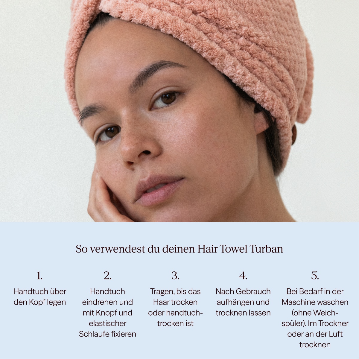 Ultrasaugstarkes Mikrofaser-Haarturbanhandtuch - 2er Set - Blush & Soft Rose