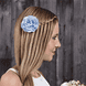 Fiore di stoffa in tessuto fine su clip, blue