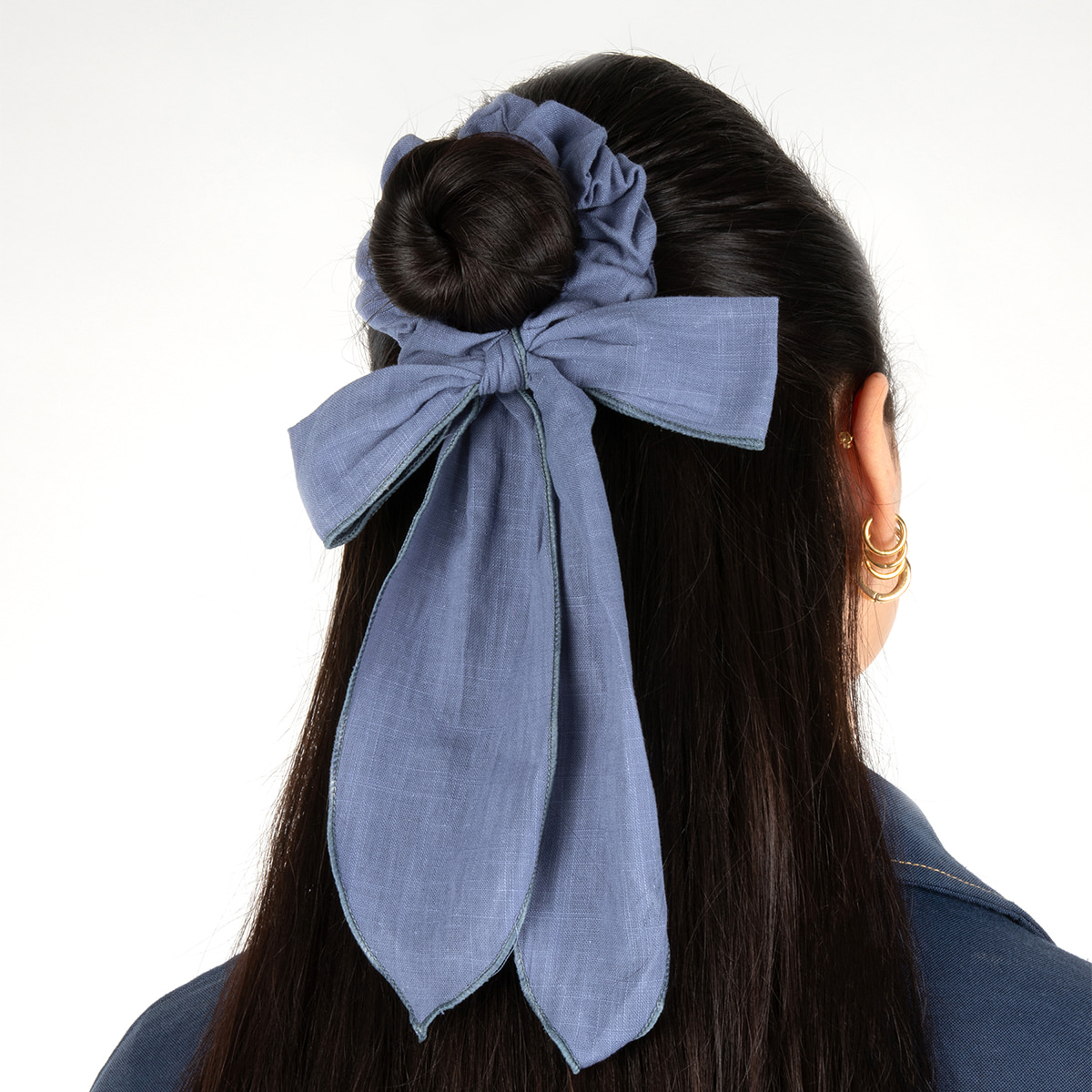 Frenchclip E Scrunchie In Denim