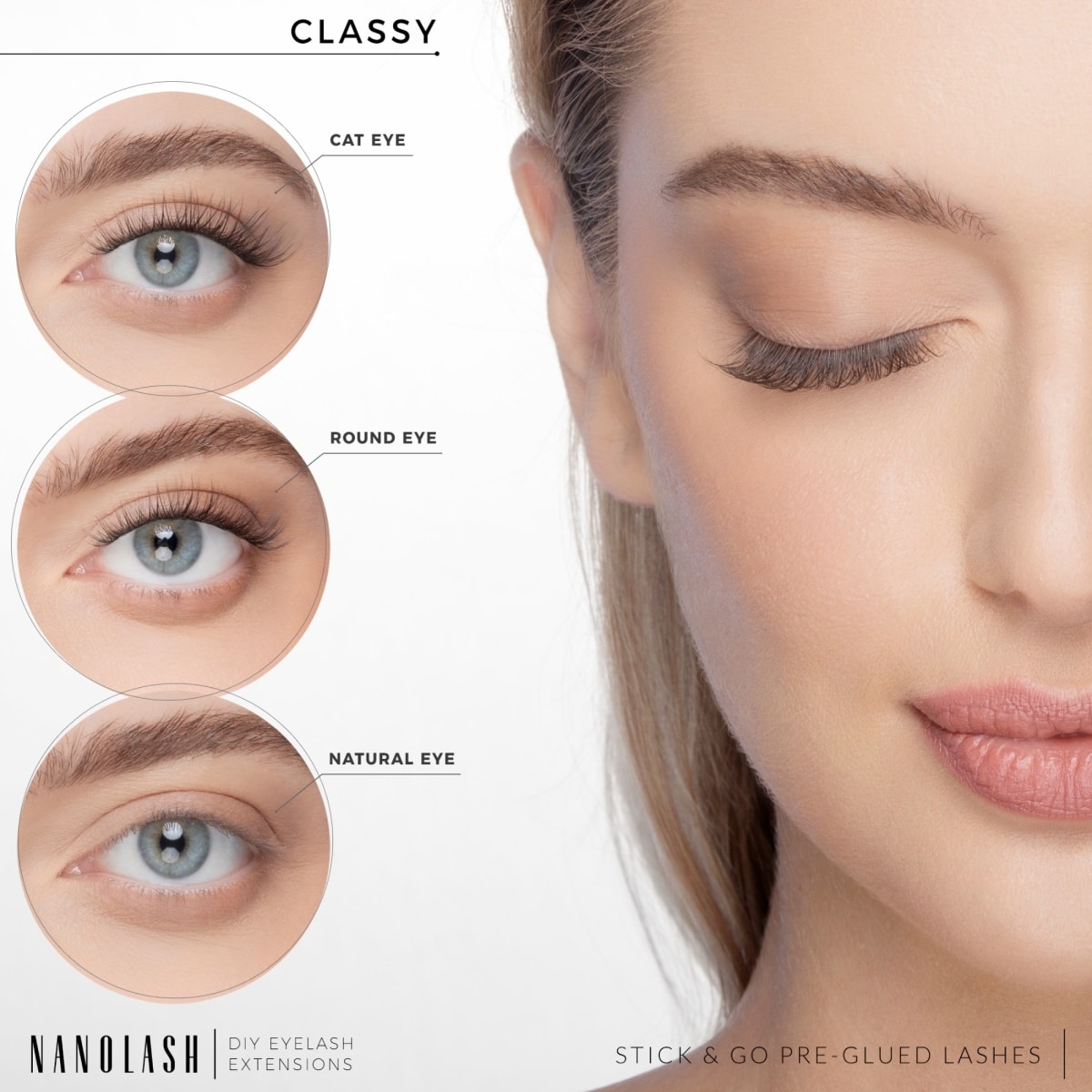 Diy Eyelash Extensions Stick & Go Pre-Glued Lashes Classy