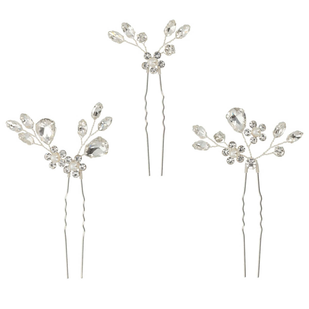 Lot De 3 Épingles À Cheveux Avec Strass & Perles