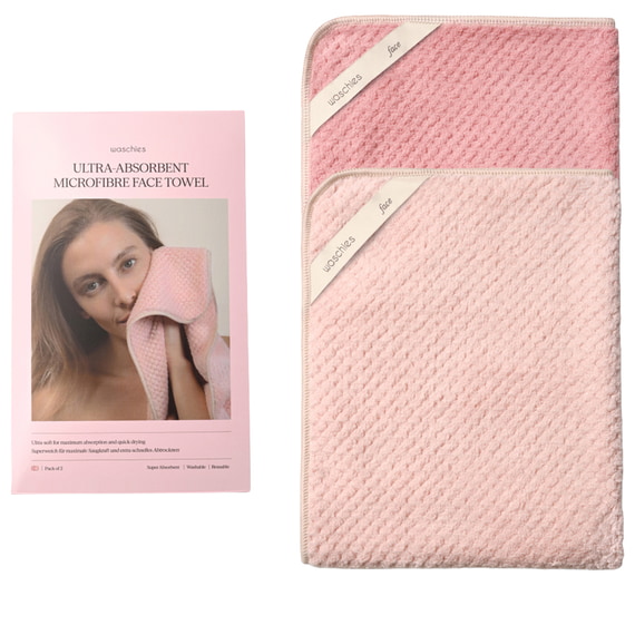 Ultra-absorbent face towel - set of 2
