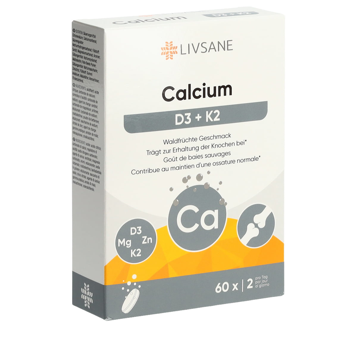 Calcium + D3 + K2 - 60 comprimés effervescents