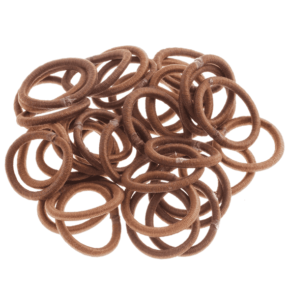 Mini elastico per capelli, marrone, senza chiusura in metallo, 36 pezzi.