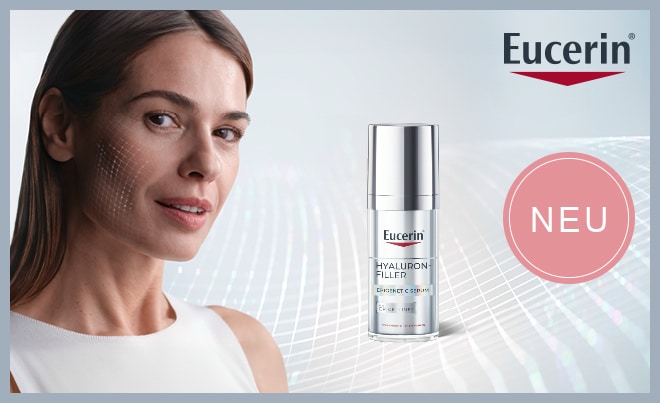 frau mit eucerin anti-aging produkt neu