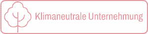 Logo mit Baum-Symbol und Text: Klimaneutrale Unternehmung.